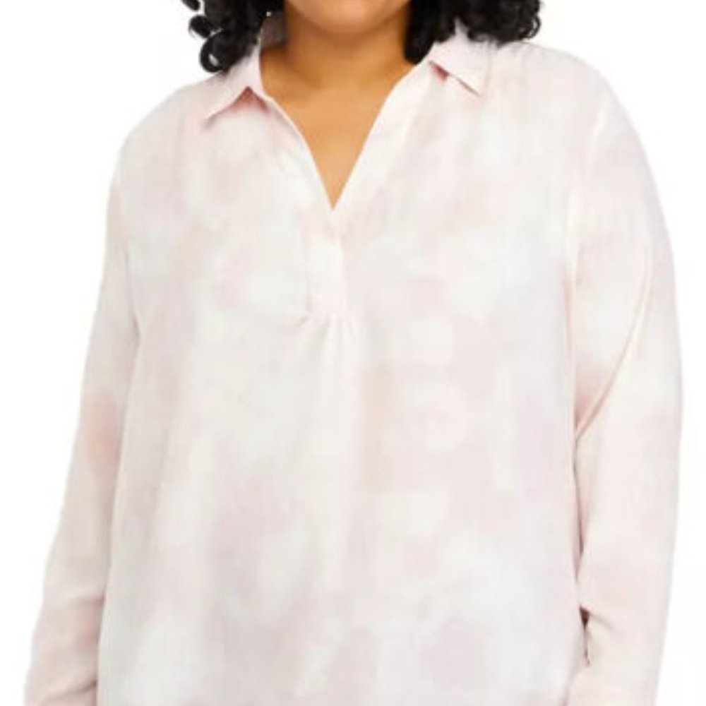 Wonderly Plus Size Long Sleeve Popover Tunic Top 4X